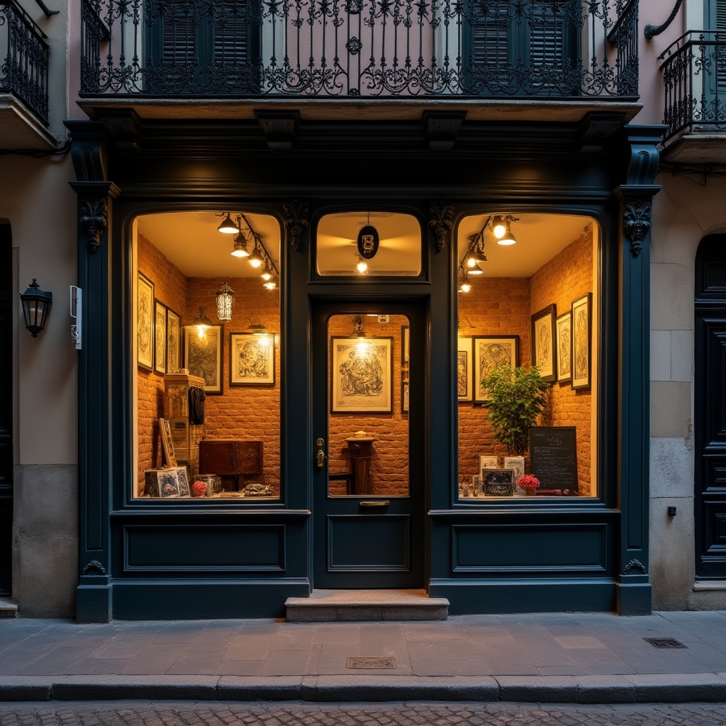 Fachada de un estudio de tatuaje en una calle del Eixample de Barcelona
